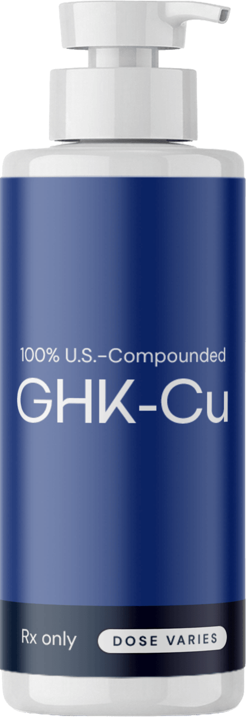 Cream bottle of 100% U.S.-compounded GHK-Cu (GHK-Copper) from PreventiveMD