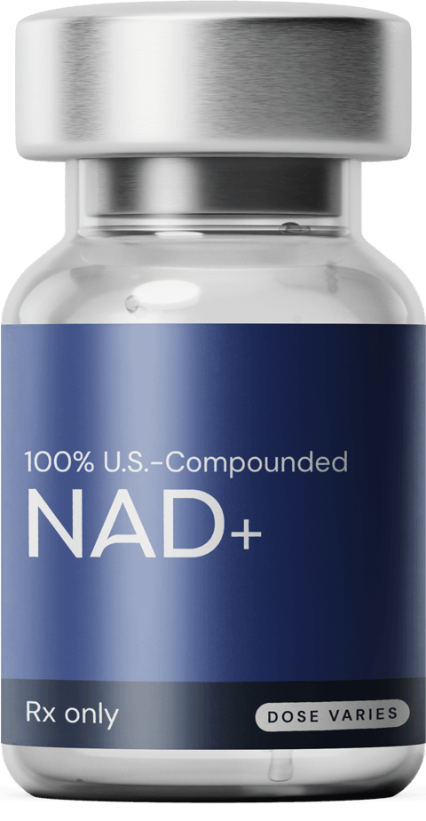Injection vial of 100% U.S.-compounded NAD+ from PreventiveMD