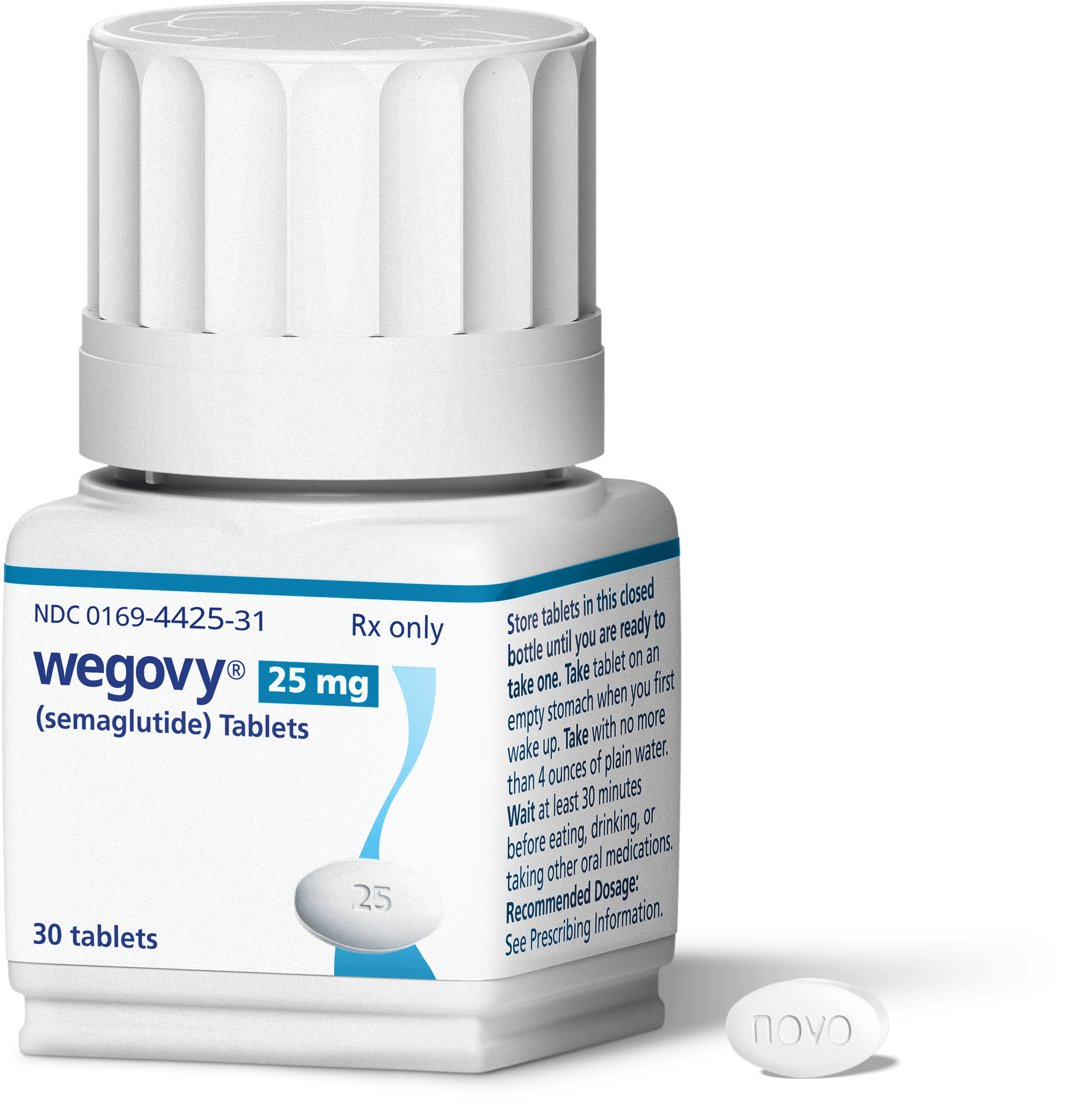 Bottle of Wegovy (semaglutide) pills